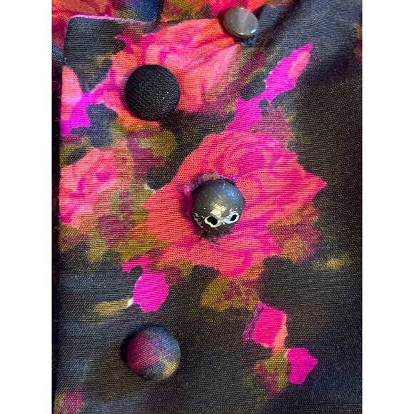 Vintage 1950's Two Piece L'aiglon Dress Jacket Pink Floral Roses Size 8 - Picture 5 of 7